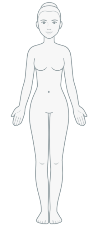 Body survey front view (female)